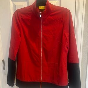 St. John Vibrant Red and Black Basic  Jacket